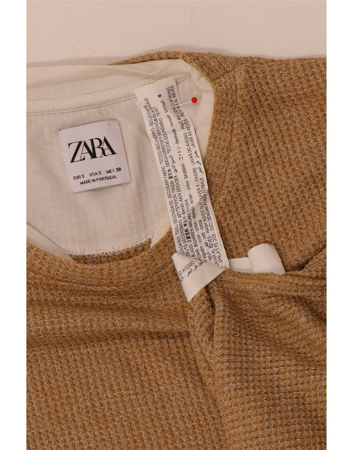 Zara Homme Top Manches Longues Petit Coton Beige