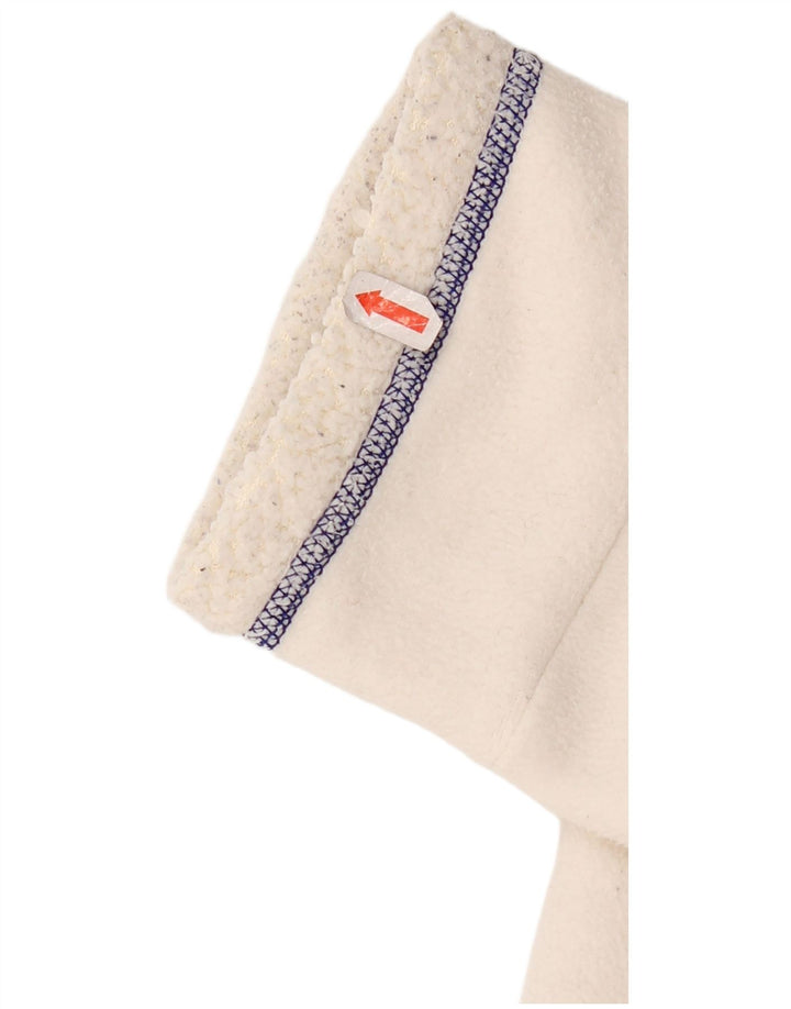 Adidas Veste polaire à capuche pour femme UK 10 Petit polyester blanc cassé