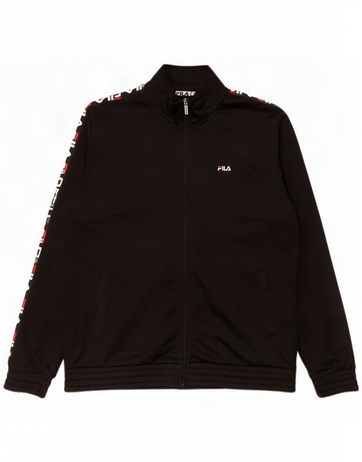 Fila Veste de survêtement graphique pour homme 2XL Noir Polyester