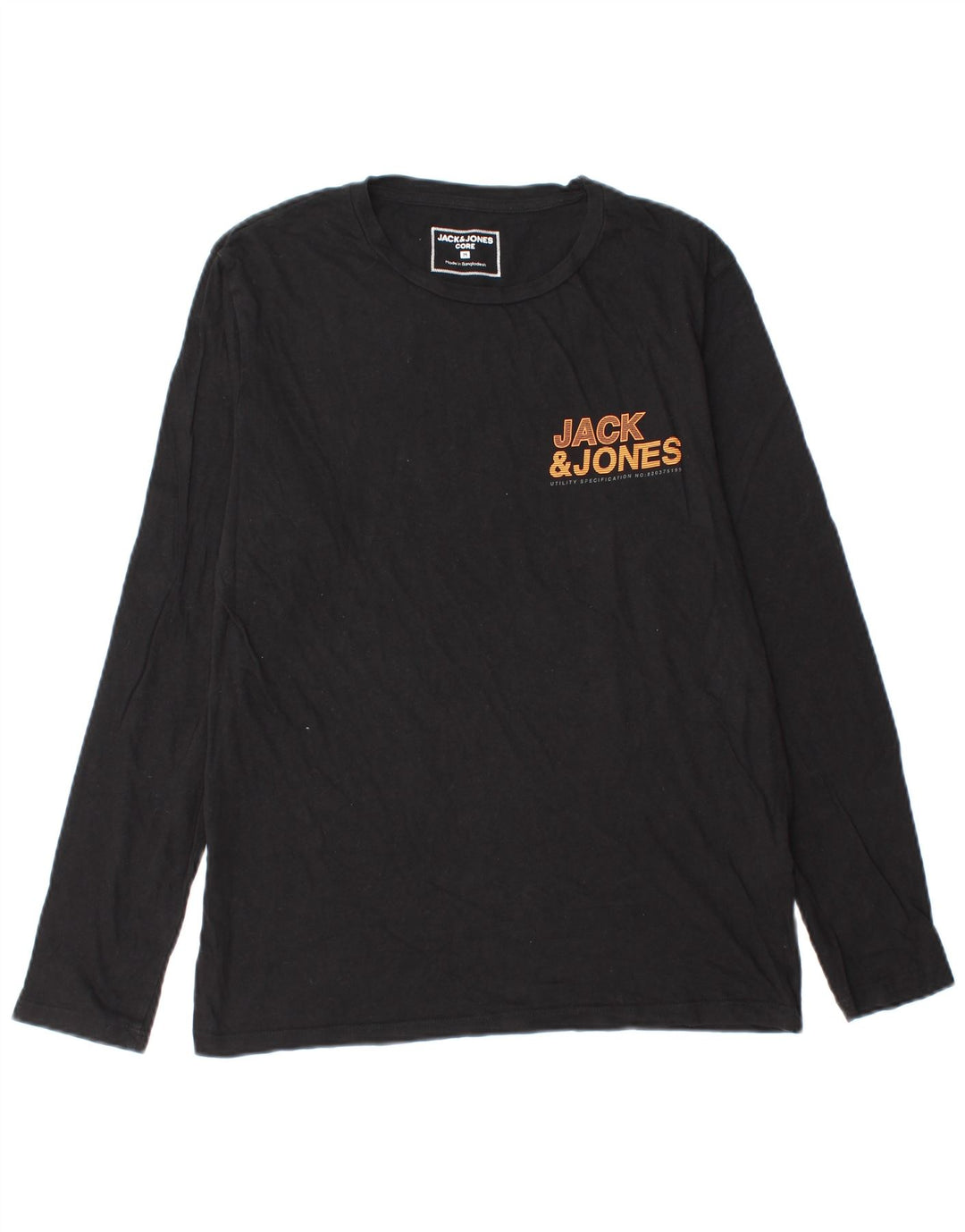Jack & Jones Haut Graphique à Manches Longues Homme Noir Moyen Coton