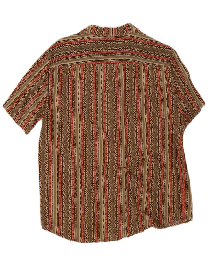 Pier One Chemise à Manches Courtes Homme Kaki Moyen Rayé