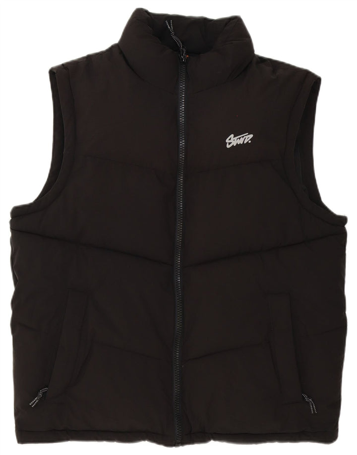 Pull & Bear Gilet rembourré pour homme UK 38 Medium Noir Polyester