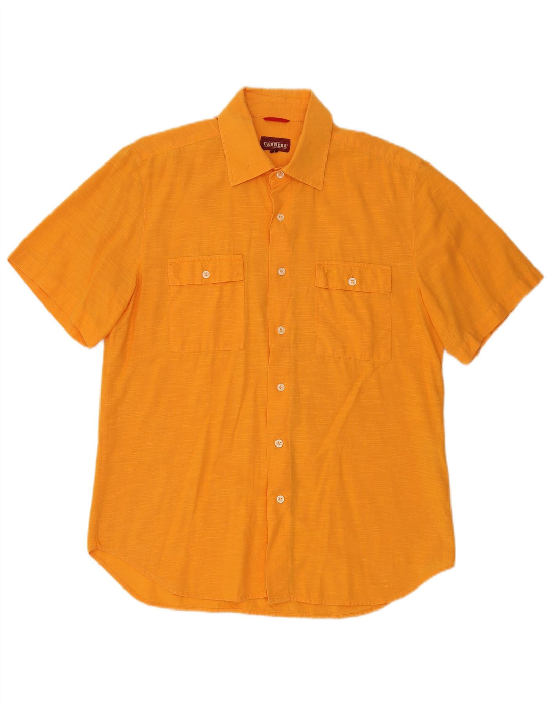 Carrera Chemise à manches courtes pour homme en coton moucheté orange Large