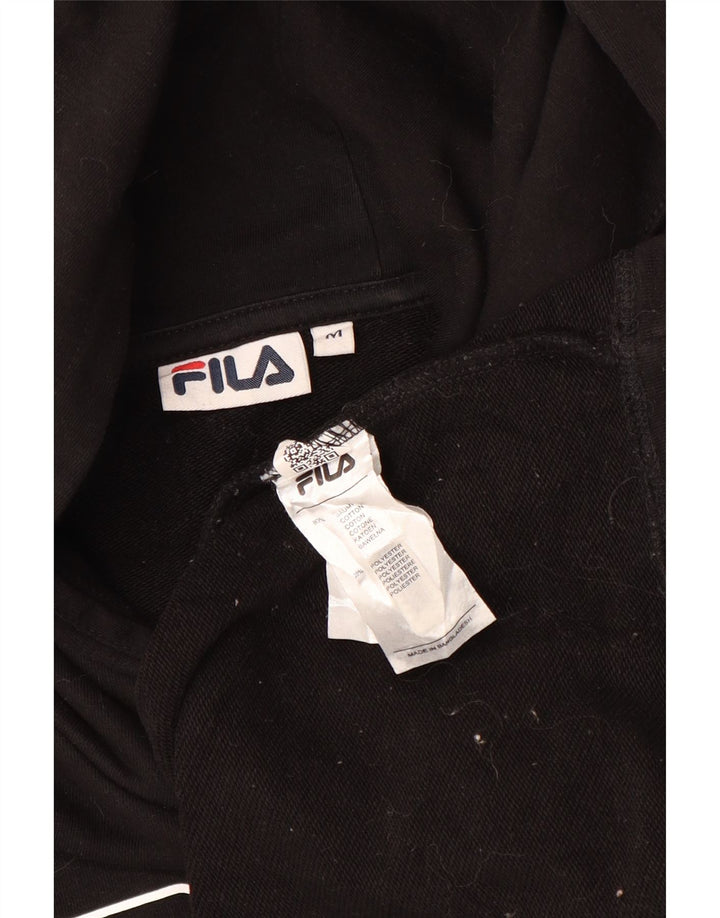 FILA Pull à capuche surdimensionné pour femme UK 14 en coton noir moyen