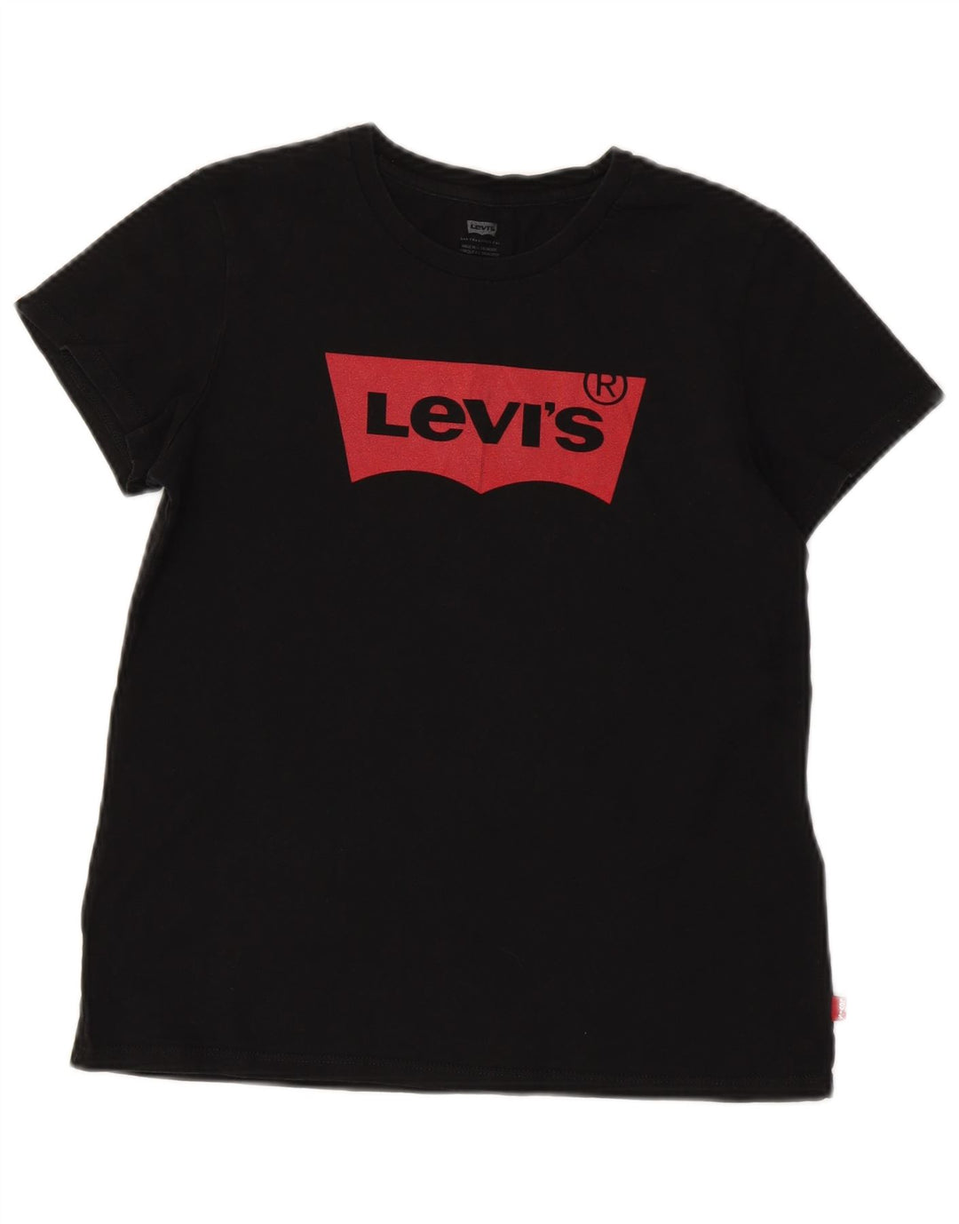 Levi's T-Shirt Graphique Femme UK 10 Petit Noir Coton