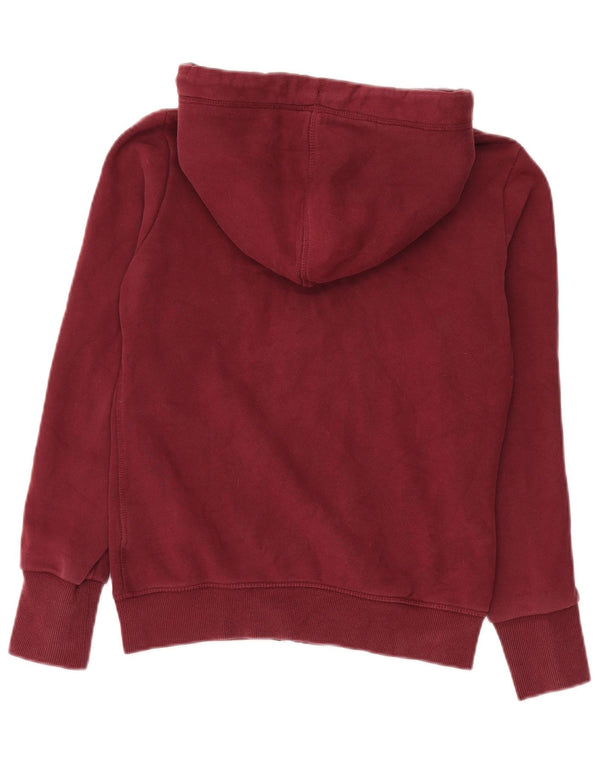 Superdry Pull à capuche zippé surdimensionné pour femme UK 10 Petit coton bordeaux