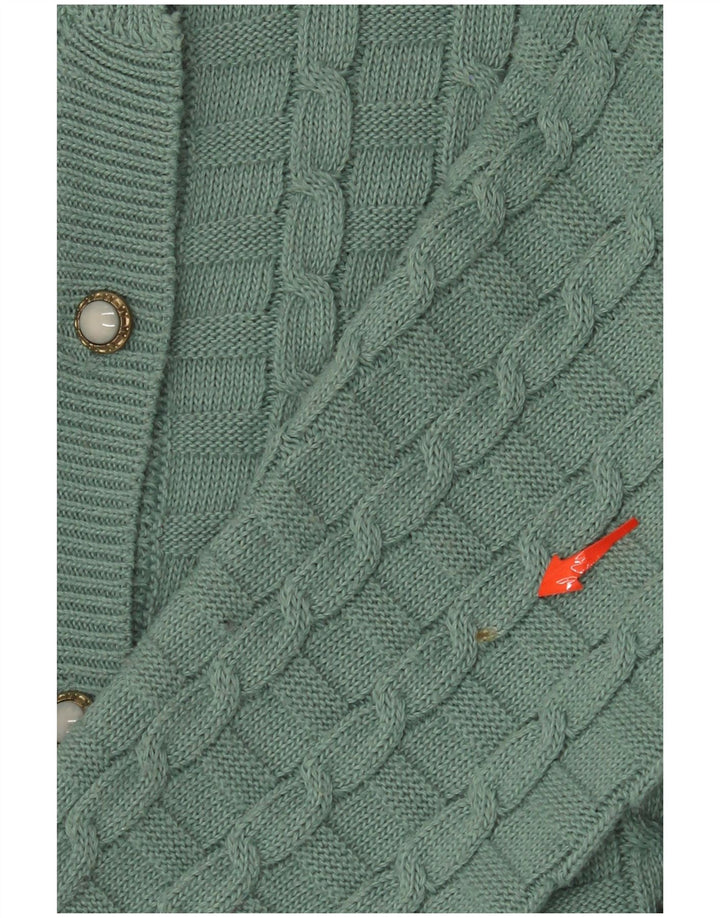 REFLECT Womens Cardigan Sweater UK 16 Large Green Polyester