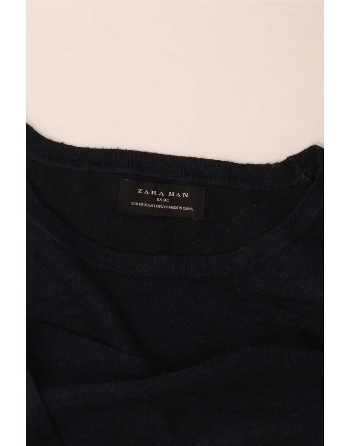 Zara Pull Col Bateau Homme Bleu Marine Moyen