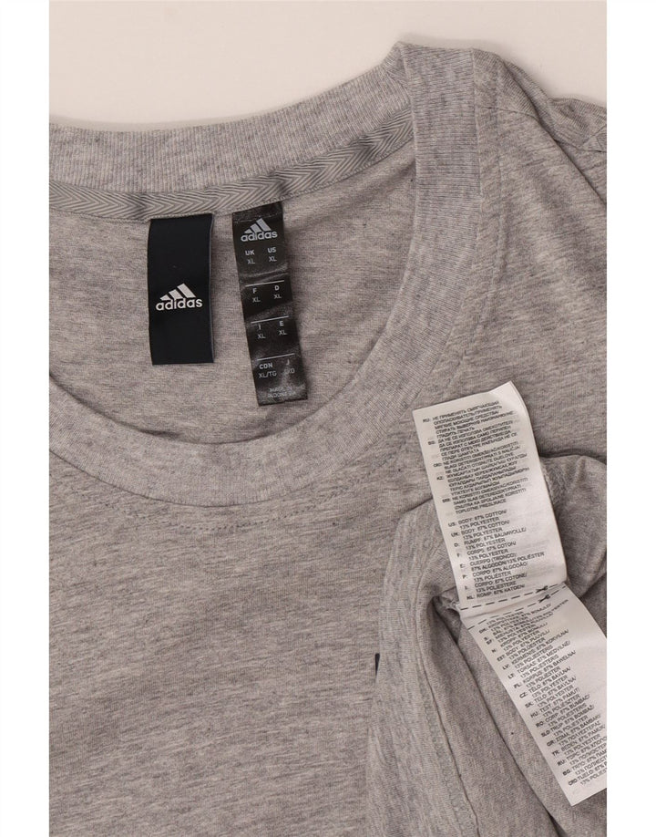 Adidas T-Shirt Homme Top XL Gris Moucheté Coton