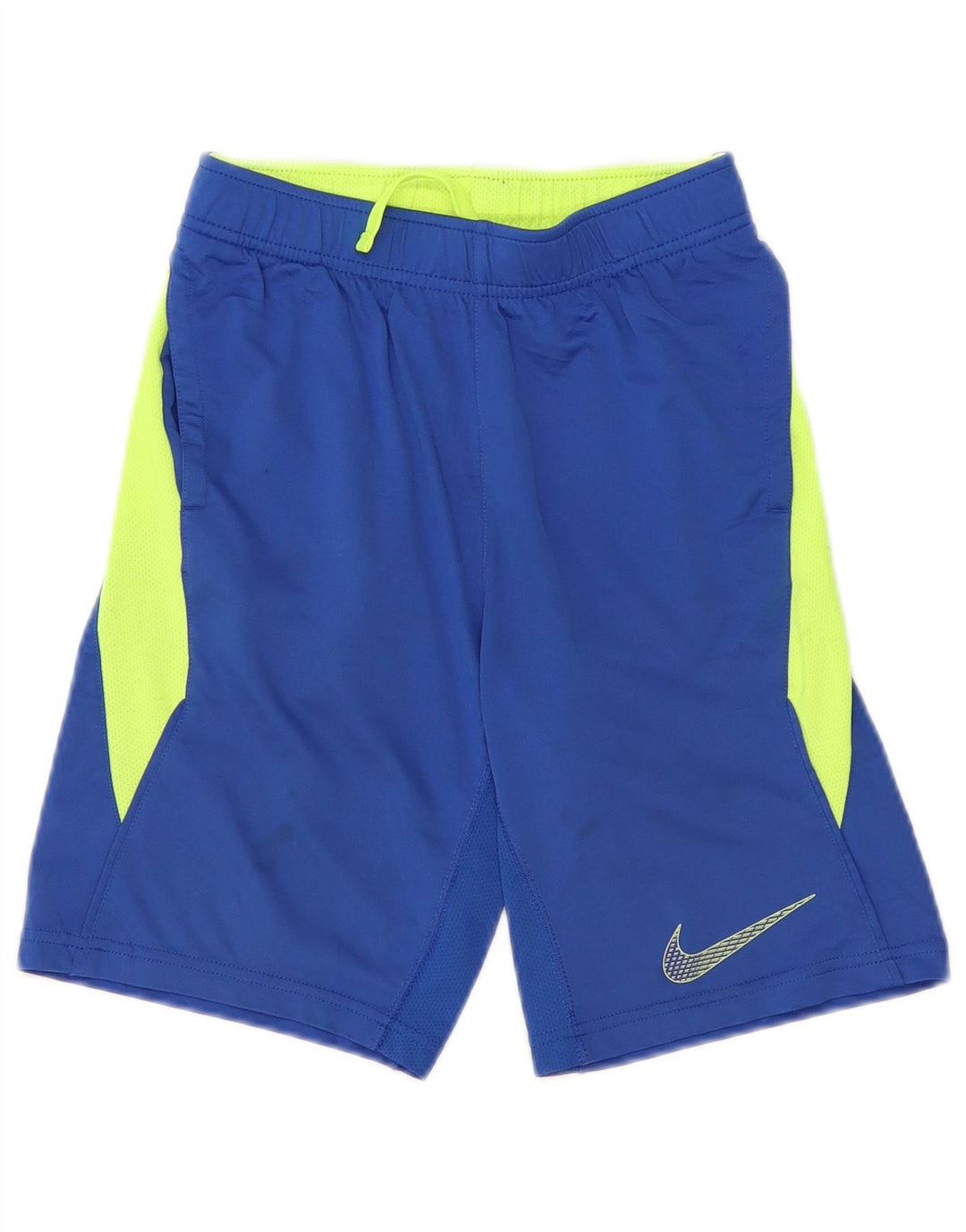 Nike Short de sport Dri Fit pour garçon 8-9 ans Petit Bleu Colorblock Polyester