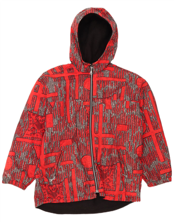 Veste coupe-vent à capuche vintage pour garçons 15-16 ans Polyamide géométrique rouge