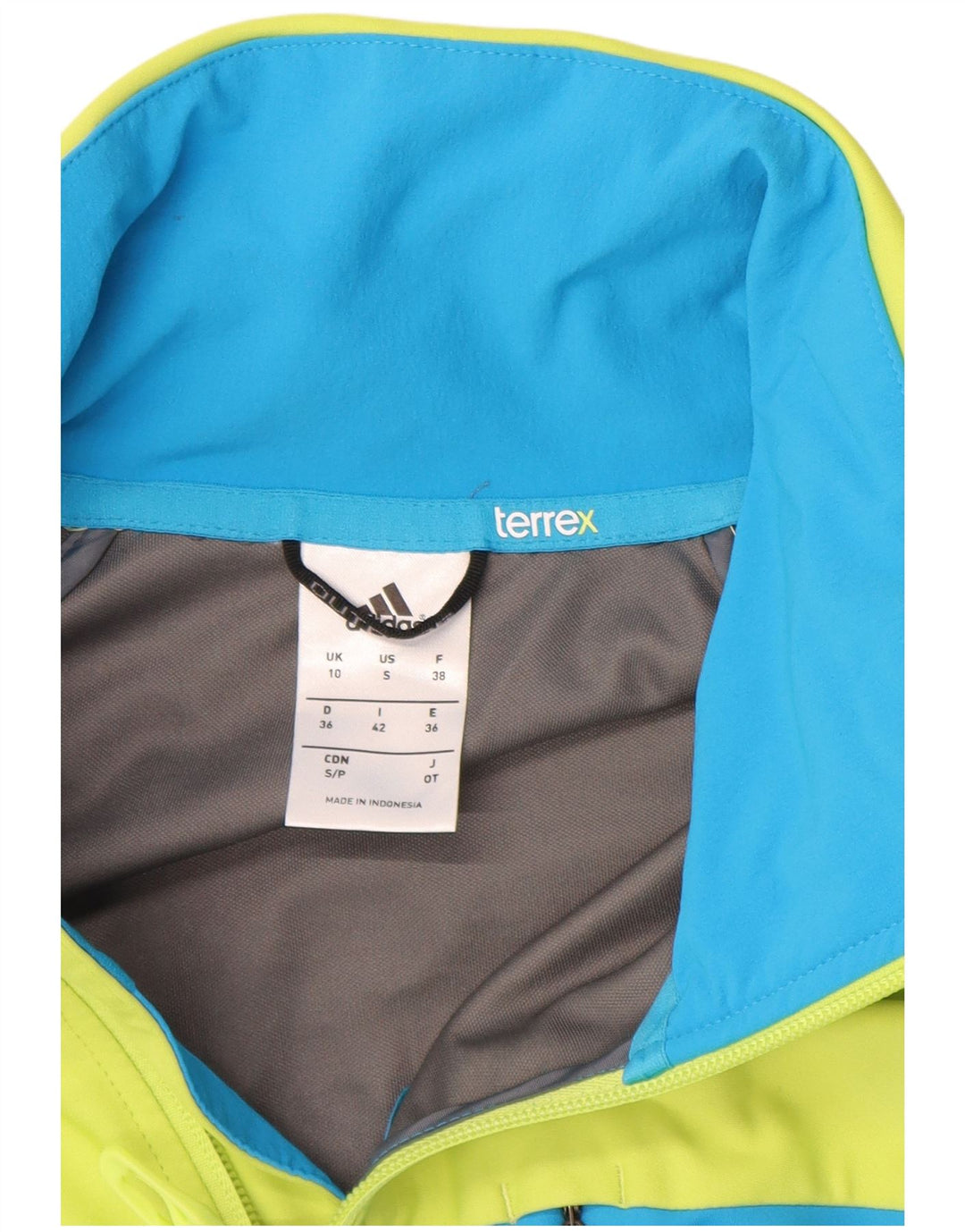Adidas Femmes Terrex Survêtement Top Veste UK 10 Petit Vert Colorblock