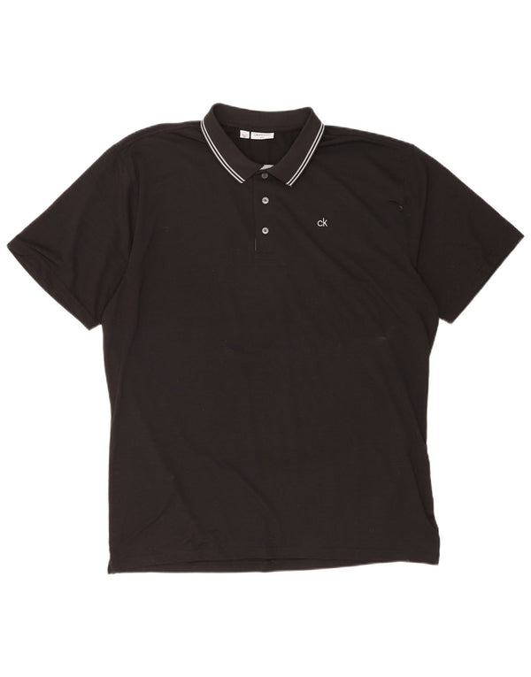 Calvin Klein Polo Homme 2XL Noir Rayé Polyester
