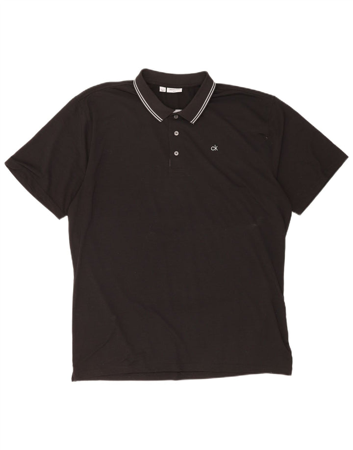 Calvin Klein Polo Homme 2XL Noir Rayé Polyester