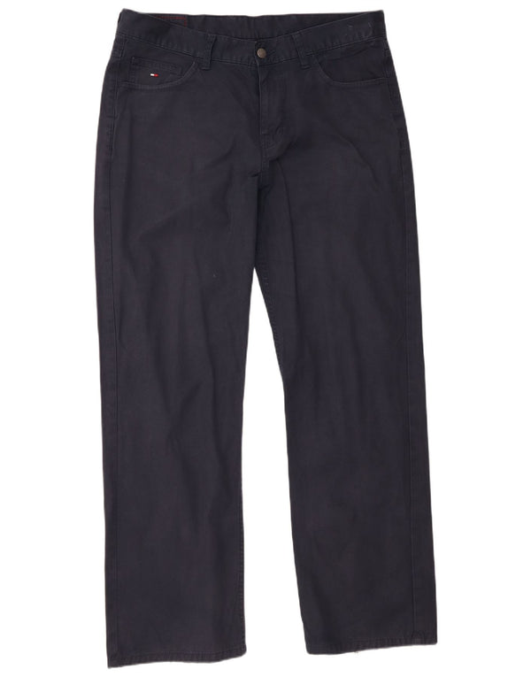 Tommy Hilfiger Pantalon décontracté droit pour homme W36 L32 Bleu marine Coton