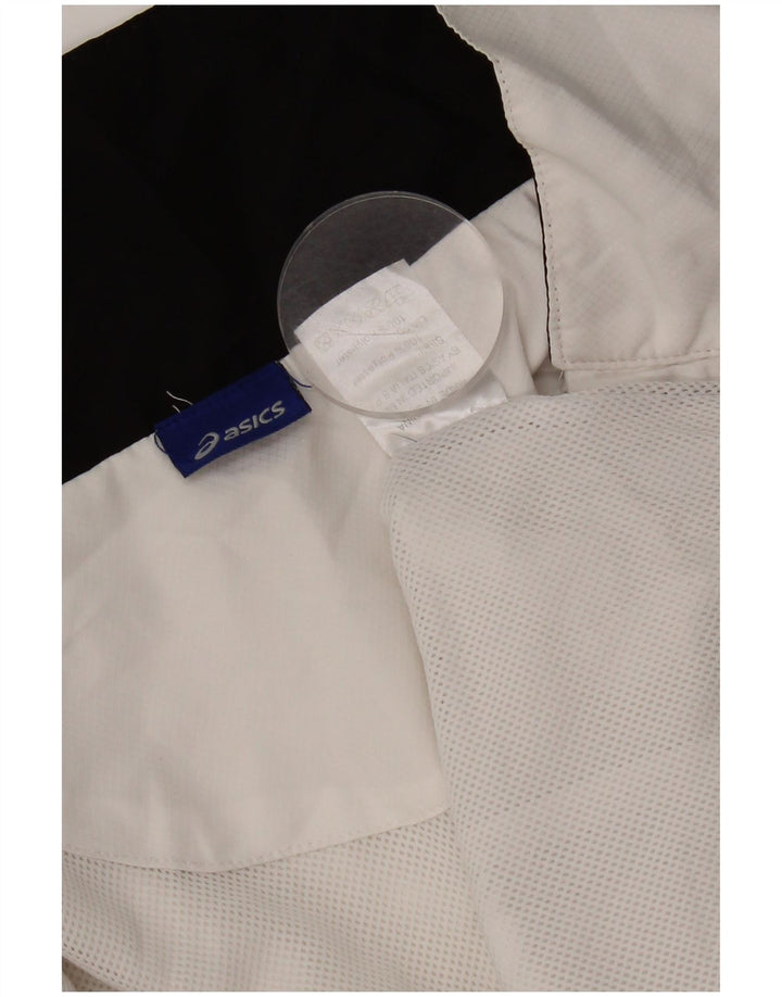 Asics Veste de Survêtement Homme Blanc Moyen Polyester Colorblock