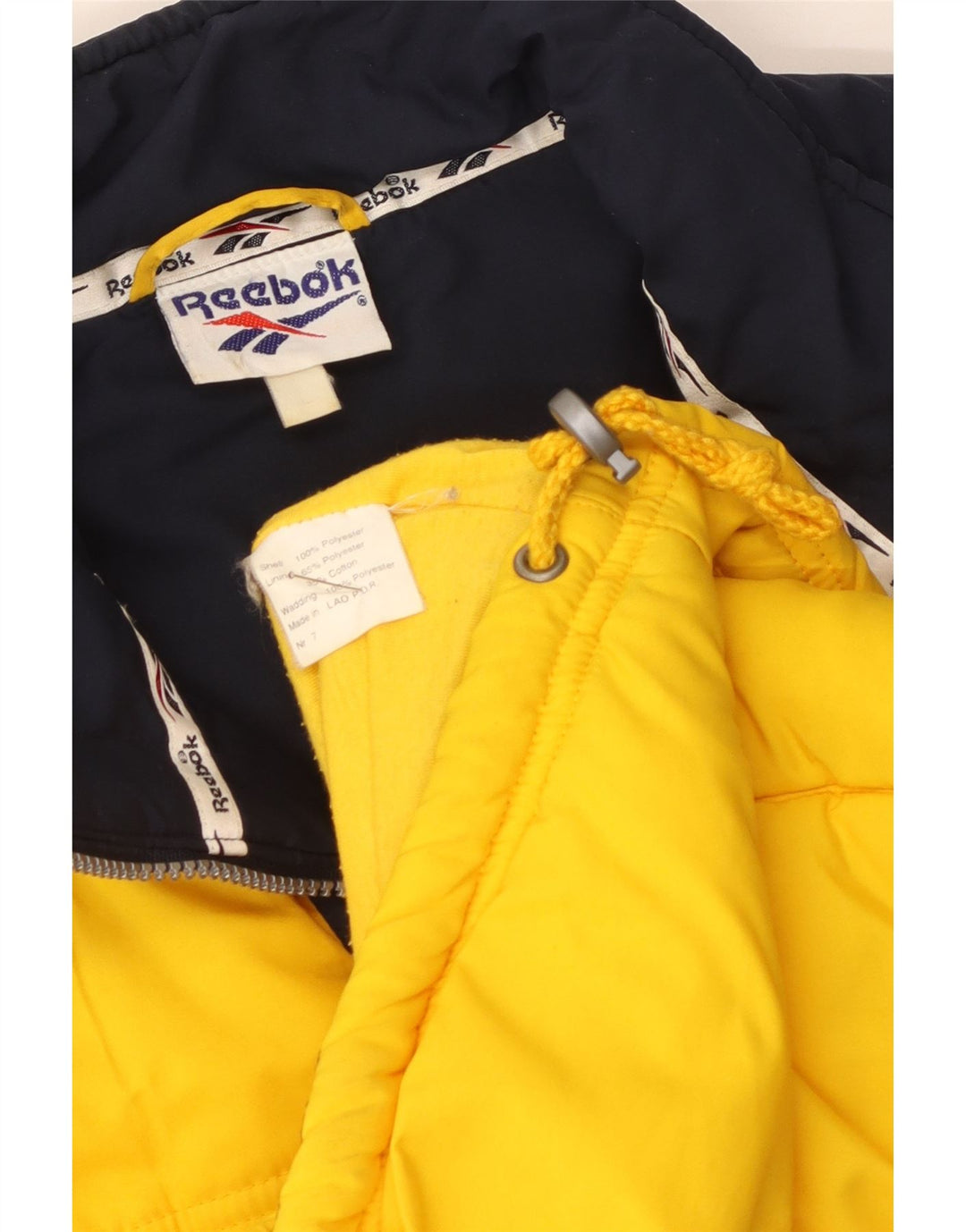 Reebok Gilet rembourré pour hommes UK 40 Large Jaune Colorblock Polyester