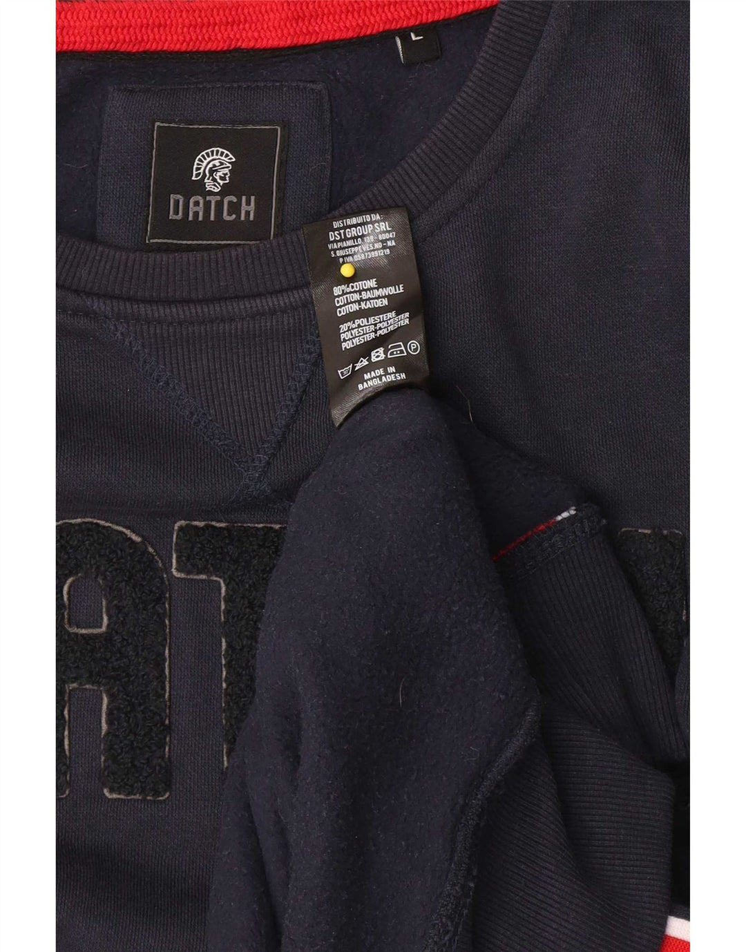 Datch Sweat-shirt graphique pour homme en coton bleu marine Taille L