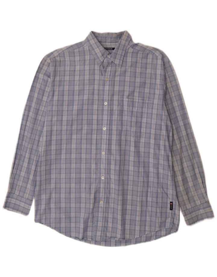 Chaps Chemise Homme Bleu Moyen Carreaux Coton