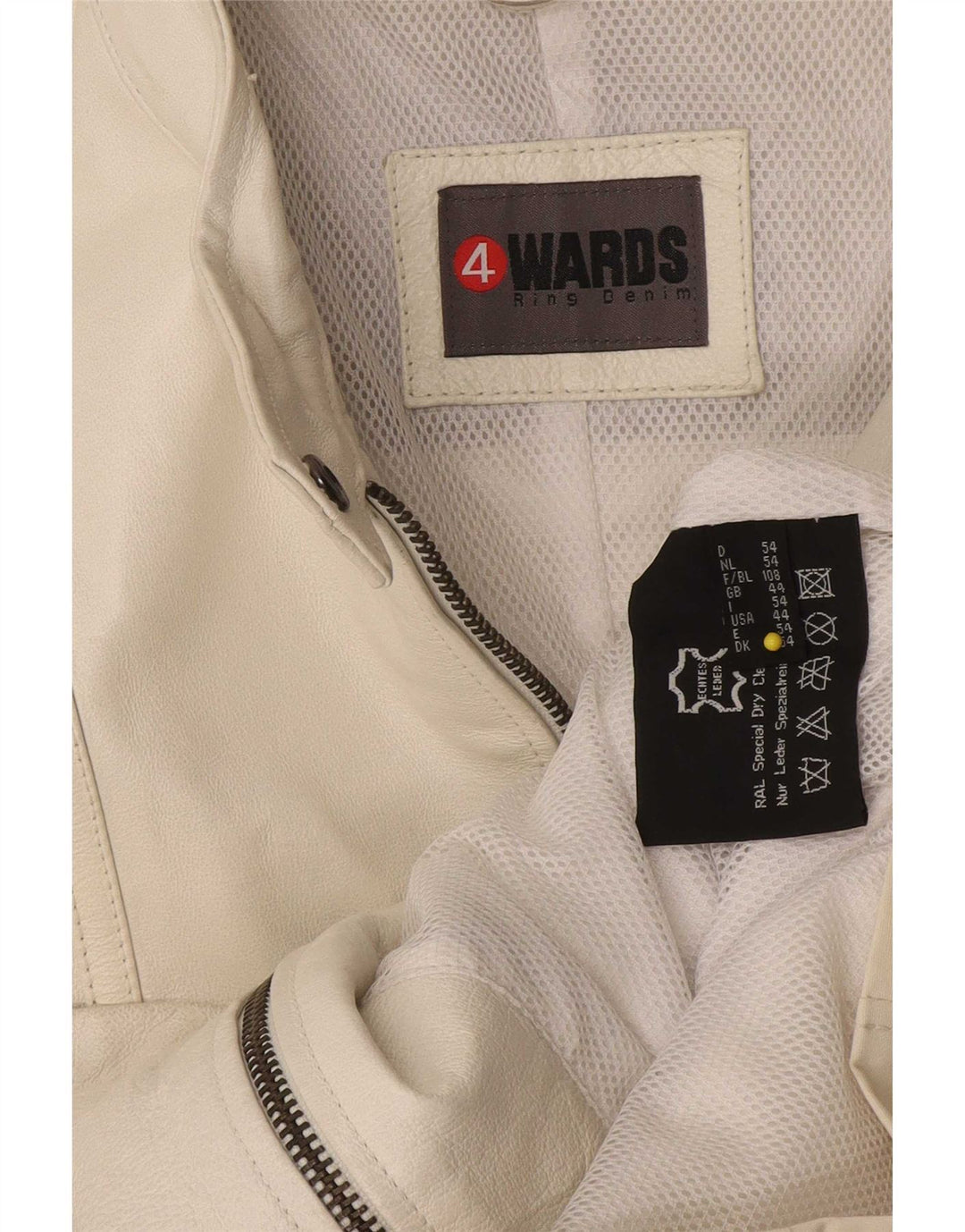 Veste en cuir surdimensionnée femme vintage IT 44 Cuir blanc moyen