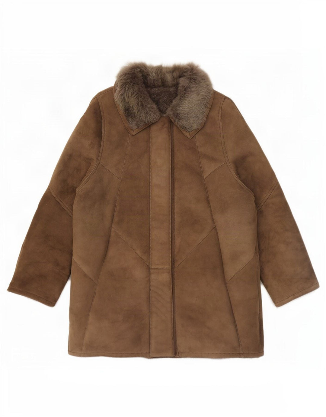 veste shearling femme vintage EU 46 XL Marron