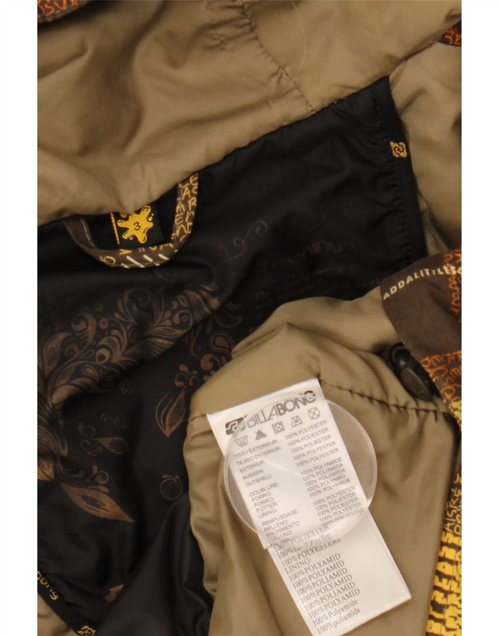 Billabong Veste coupe-vent à capuche pour femme Taille 3 Petit carreaux marron