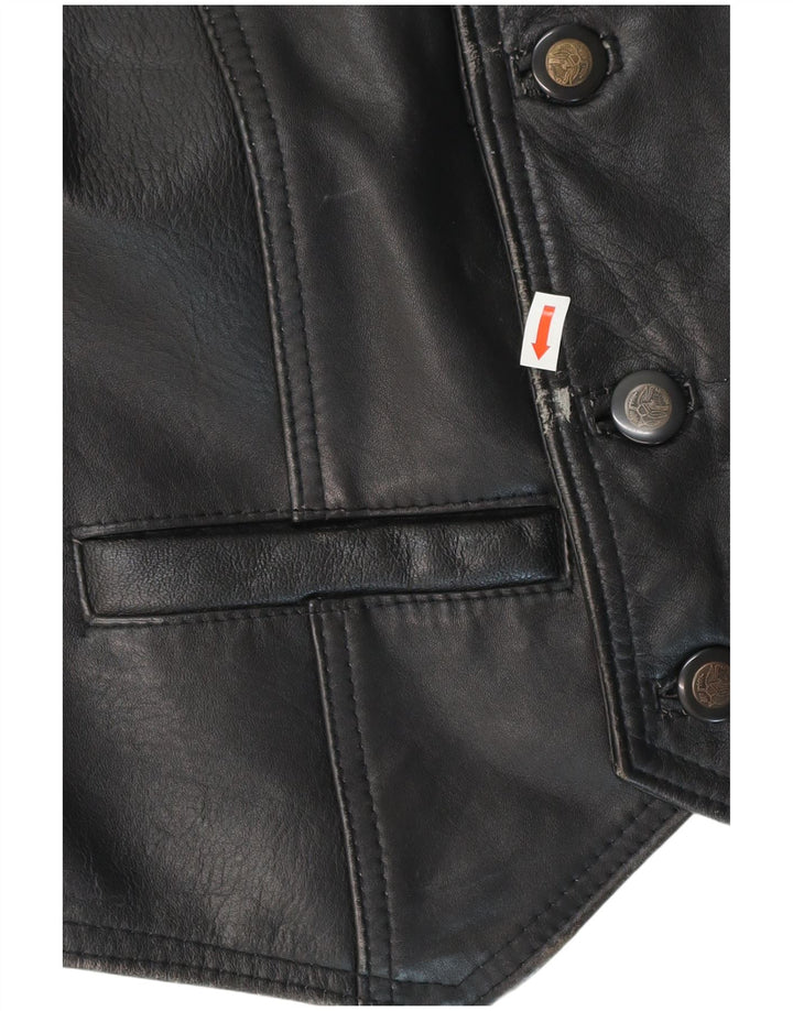 gilet en cuir homme vintage noir moyen