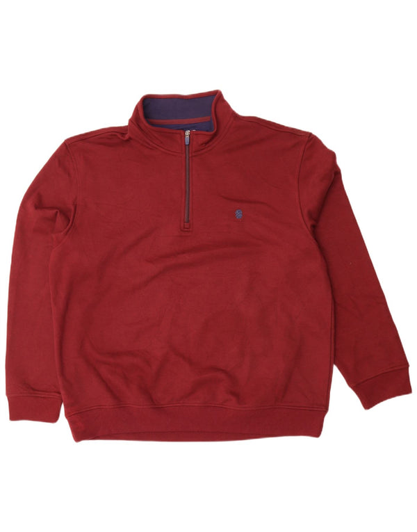 Izod Sweat-shirt à col zippé pour homme XL en polyester marron