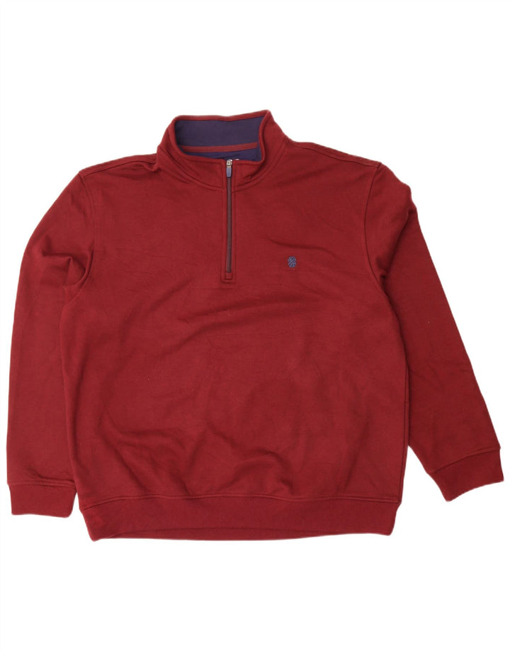 Izod Sweat-shirt à col zippé pour homme XL en polyester marron