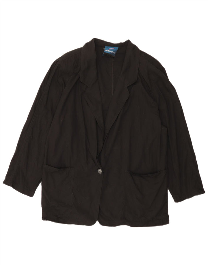 Daniel Hechter Veste Blazer 1 Bouton Femme IT 48 XL Coton Noir