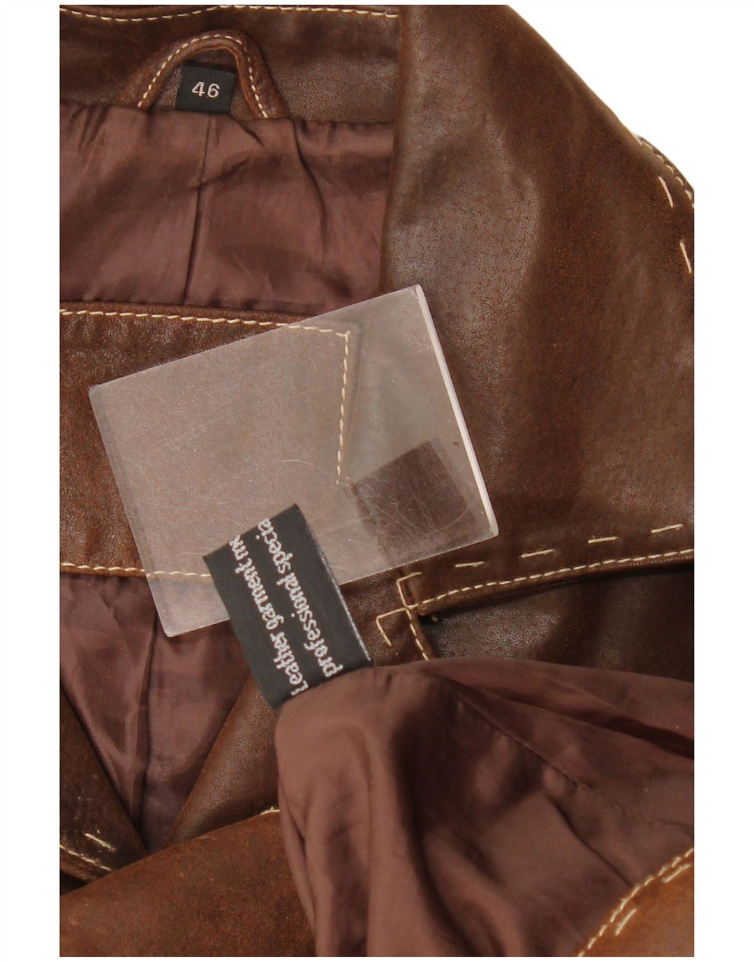 veste en cuir femme vintage IT 46 Grand cuir marron