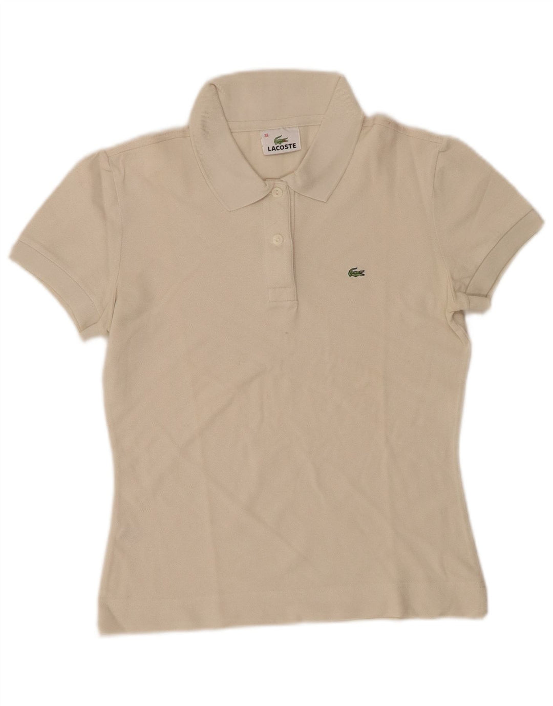 LACOSTE Polo Femme Taille 38 Coton Blanc Moyen