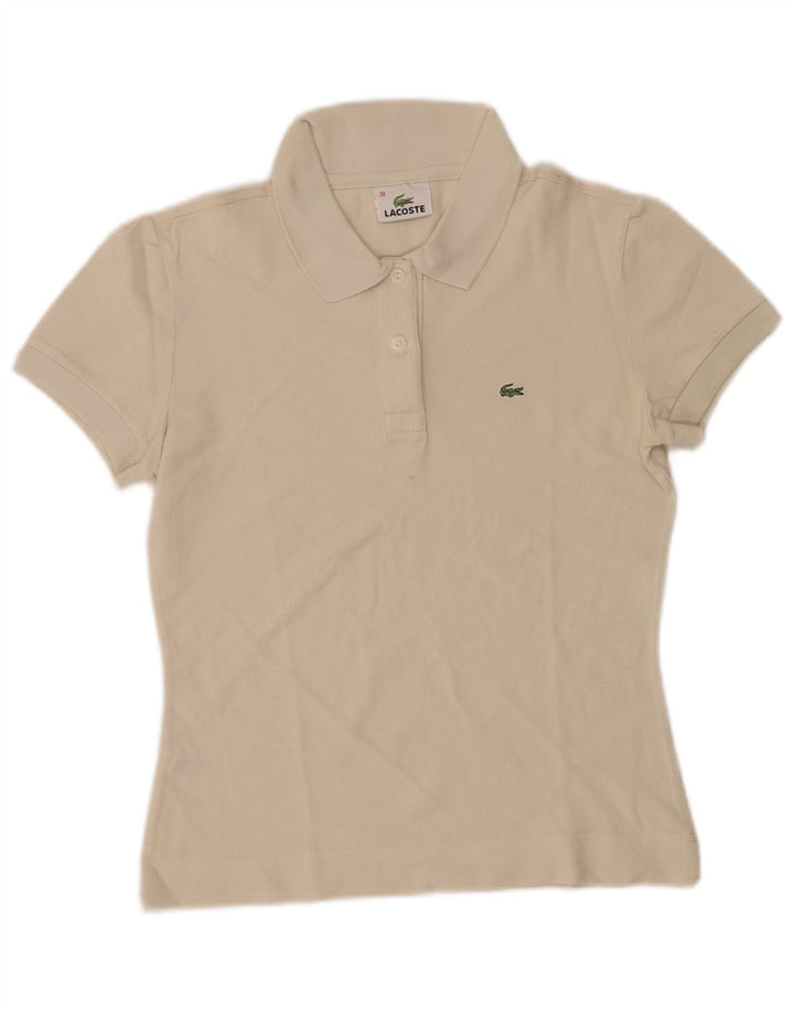 LACOSTE Polo Femme Taille 38 Coton Blanc Moyen