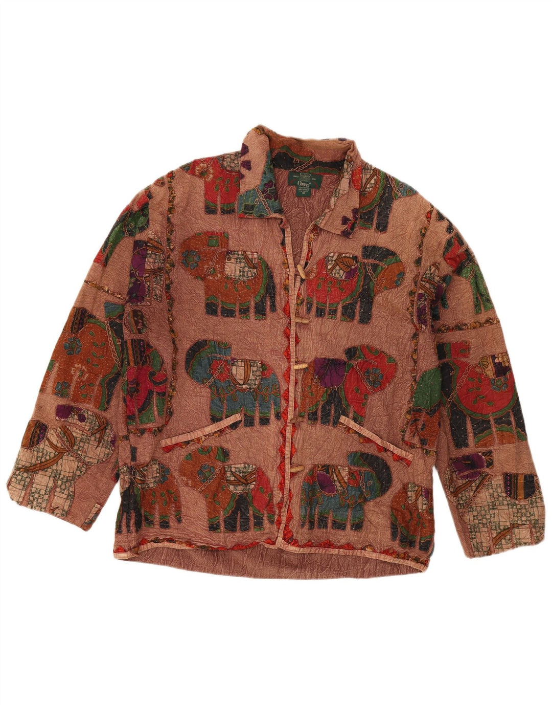 ORVIS Veste de sport surdimensionnée pour femme UK 14 Marron moyen imprimé animal