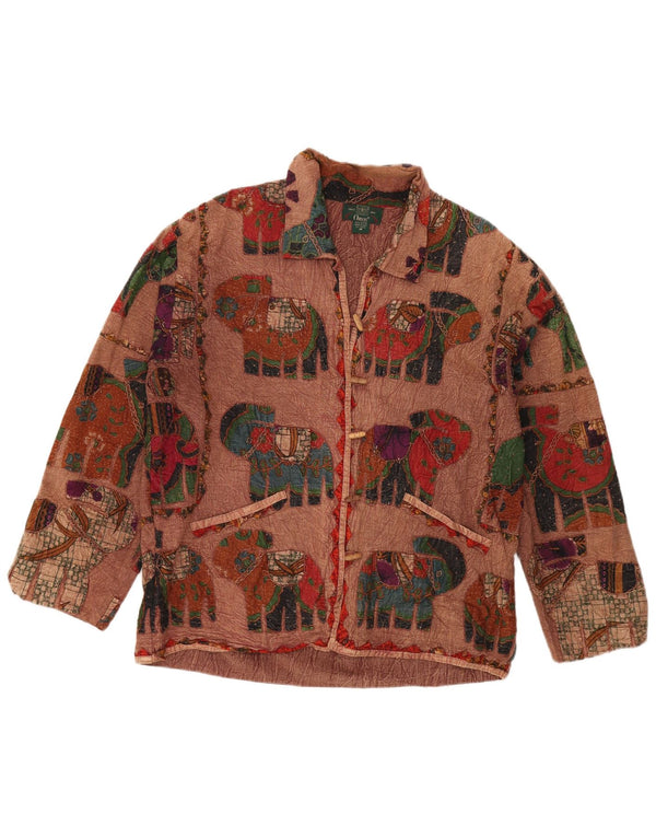 ORVIS Veste de sport surdimensionnée pour femme UK 14 Marron moyen imprimé animal