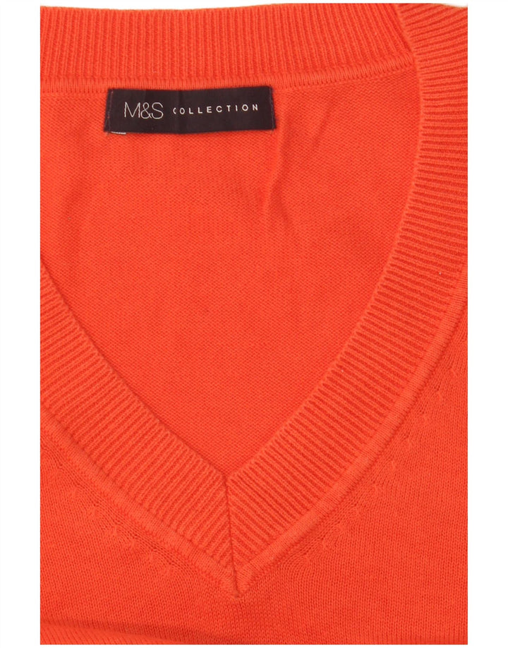 Marks & Spencer Pull col en V pour femme UK 14 Rouge moyen
