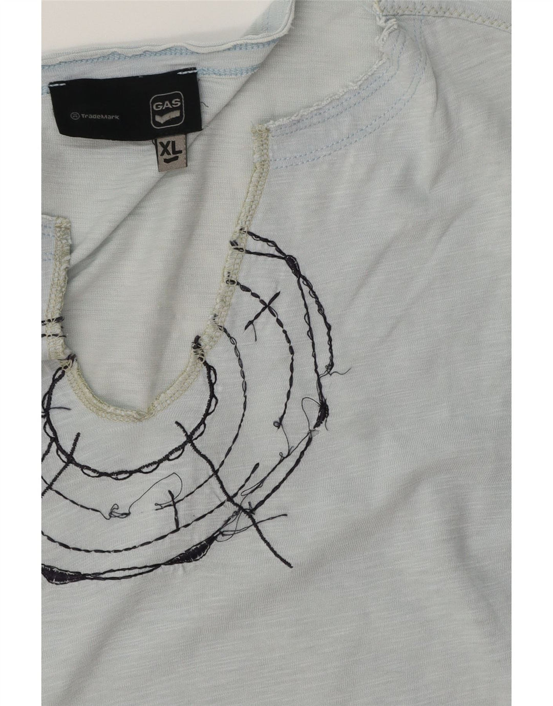 GAS T-Shirt Graphique Homme Top XL Bleu Moucheté