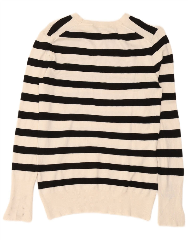 Zara Femme Chemisier Top UK 18 XL Blanc Rayé