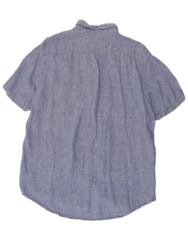 GANT Chemise à manches courtes coupe régulière pour homme taille 45/46 2XL pied-de-poule bleu