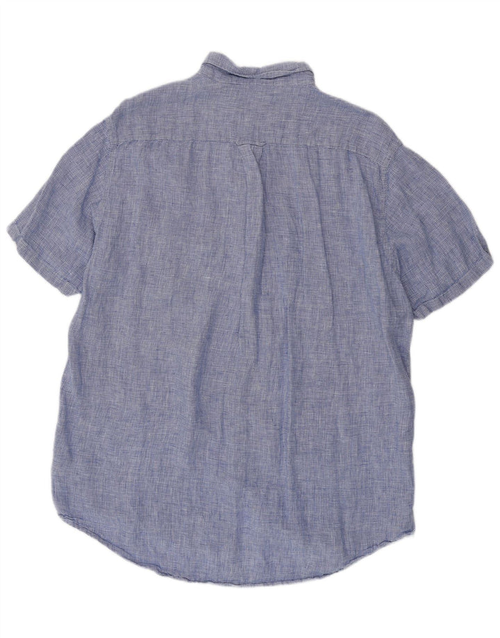 GANT Chemise à manches courtes coupe régulière pour homme taille 45/46 2XL pied-de-poule bleu