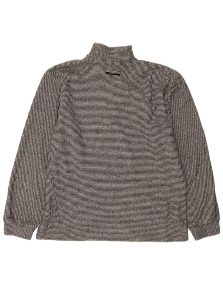 Odlo Sweat-shirt à col zippé pour homme XL Gris à fines rayures