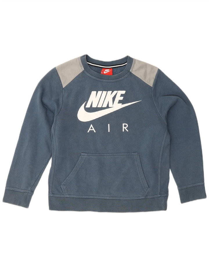 NIKE Sweat-shirt graphique pour garçon 10-11 ans Bleu moyen colour block