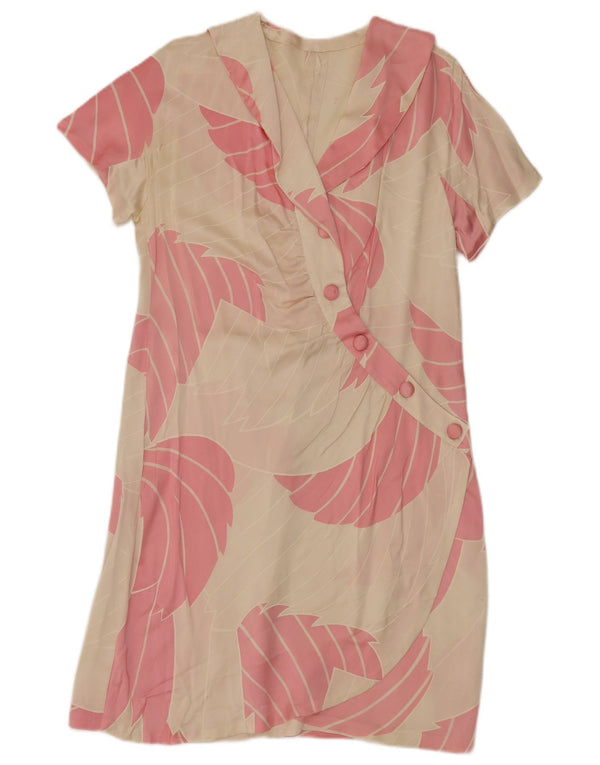 robe fourreau femme vintage UK 14 Floral Beige Moyen