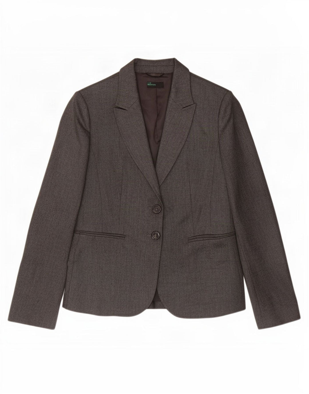 Benetton Veste blazer à 2 boutons pour femme UK 10 Petit chevron gris