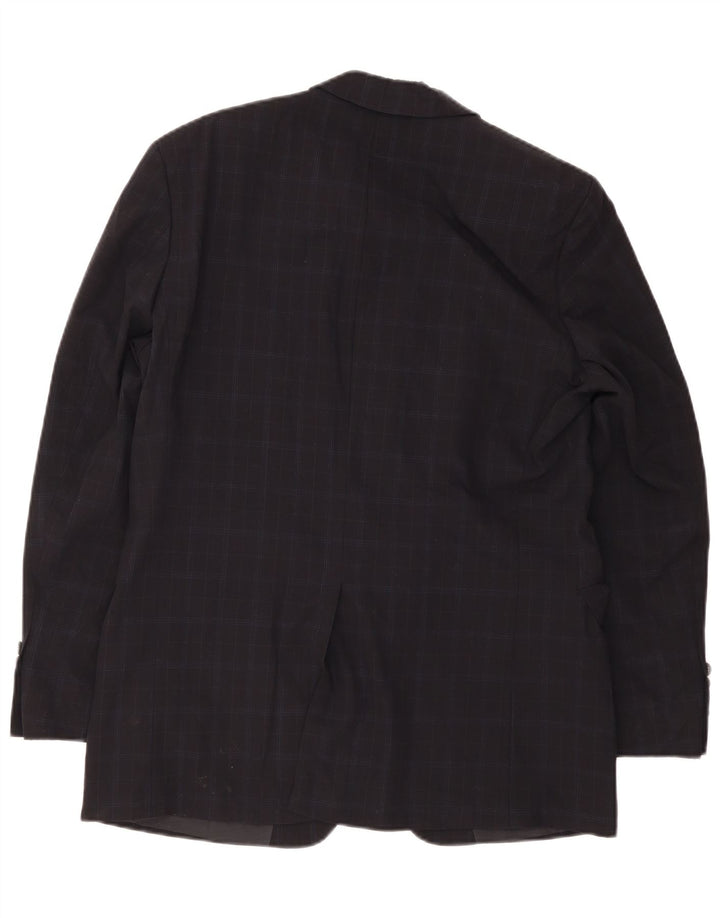 Hugo Boss Veste blazer à 3 boutons pour homme UK 38 Bleu marine moyen à carreaux