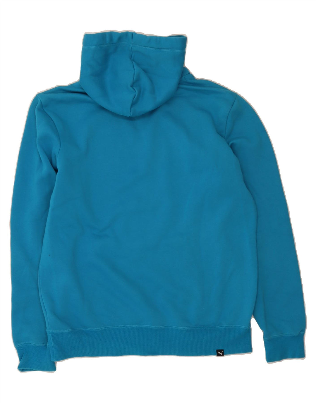 PUMA Mens Graphic Hoodie Jumper Medium Blue Cotton Vintage Puma and Second-Hand Puma from Messina Hembry 