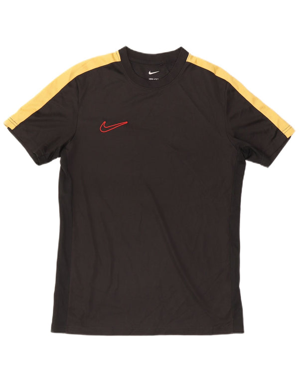 Nike Mens Dri Fit Slim T-Shirt Top Medium Black Colourblock Polyester