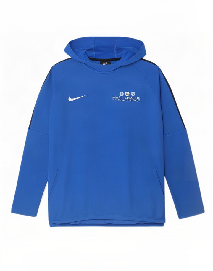 Nike Homme Dri Fit Graphic Sweat à capuche Large Bleu Colorblock Polyester