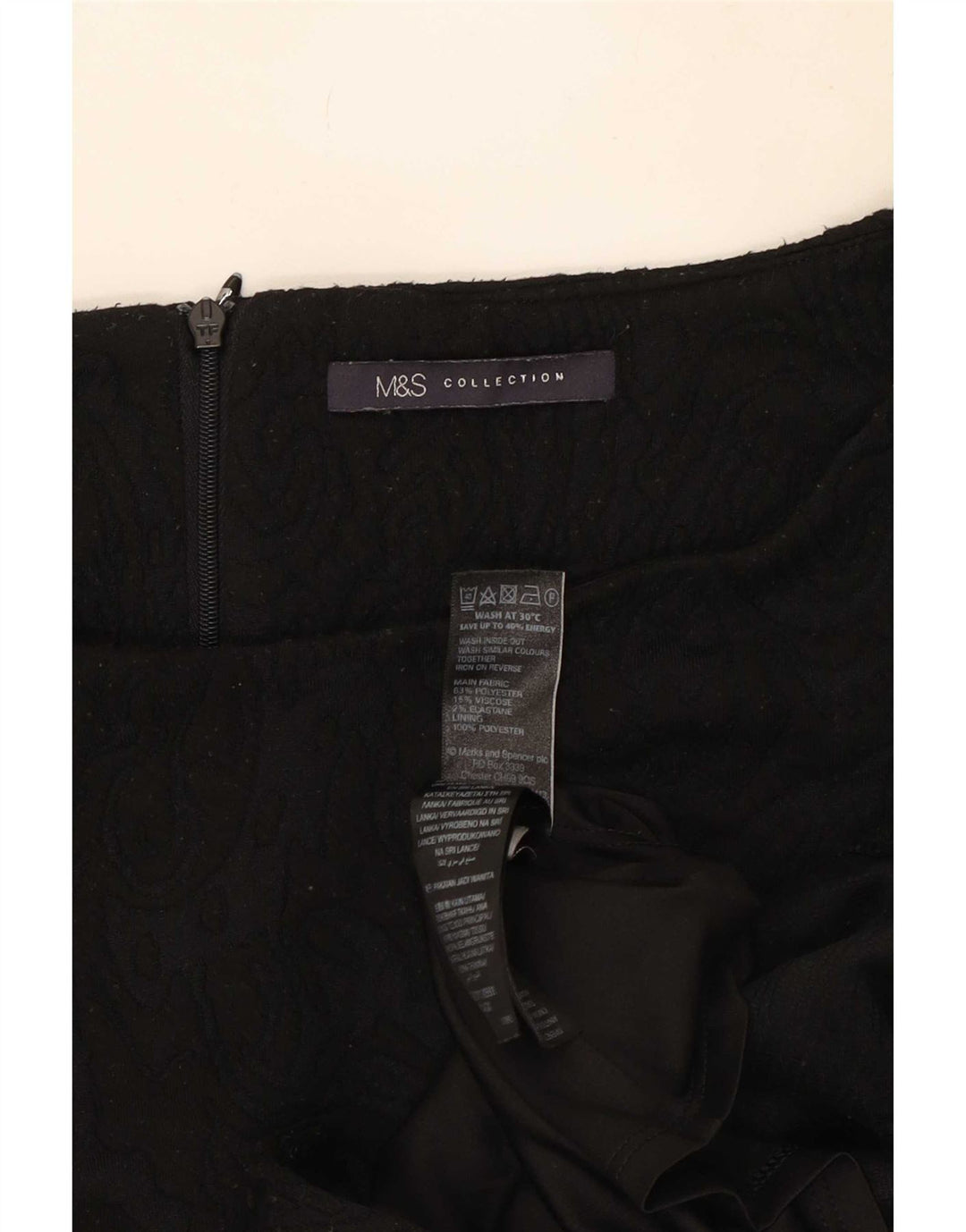 Marks & Spencer Robe fourreau pour femme UK 44 Medium Noir Paisley Polyester