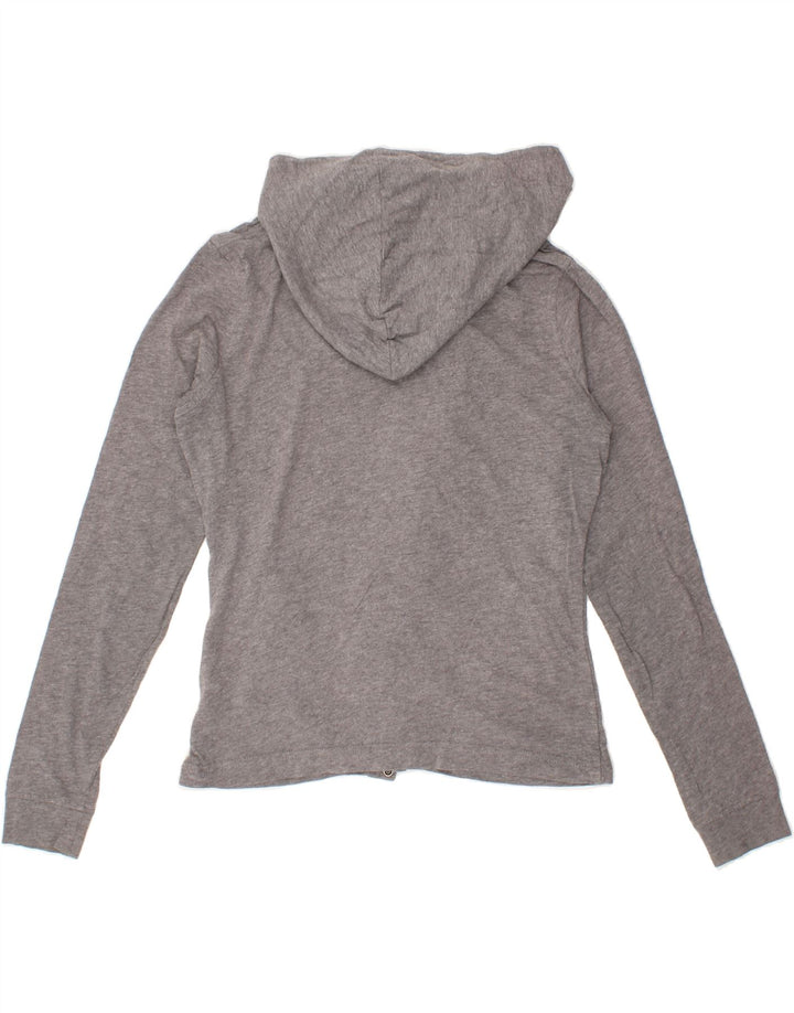 ROXY Womens Zip Hoodie Sweater UK 14 Medium Grey Cotton Vintage Roxy and Second-Hand Roxy from Messina Hembry 